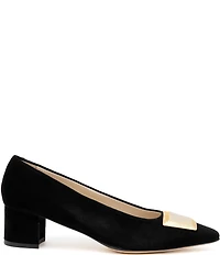 Amalfi Piramide Ornamented Suede Pumps