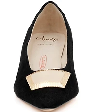 Amalfi Piramide Ornamented Suede Pumps