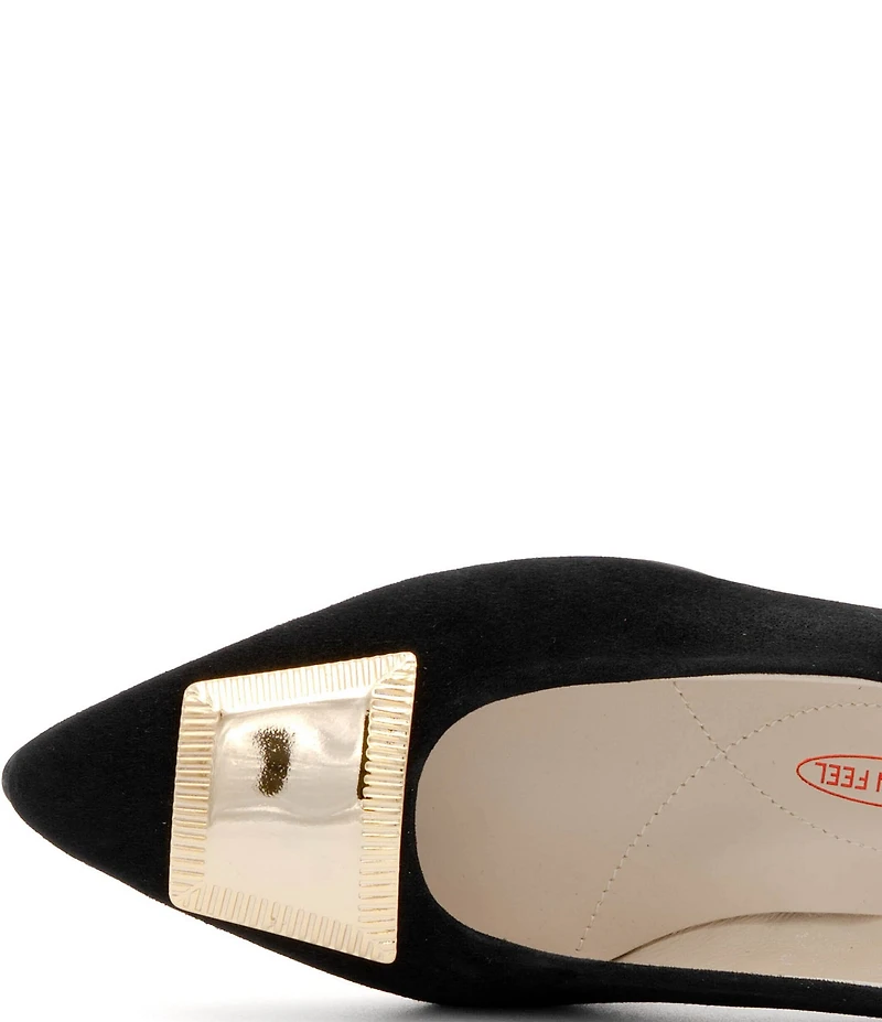 Amalfi Piramide Ornamented Suede Pumps