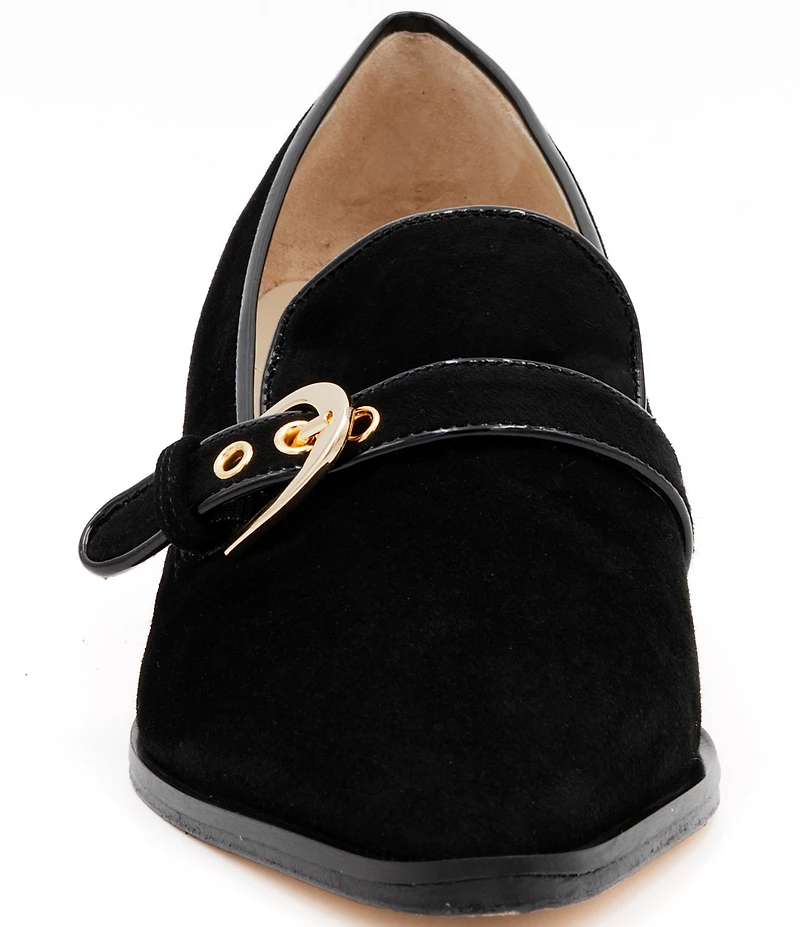 Amalfi Publio Suede Monk Strap Hardware Loafer Pumps