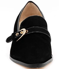 Amalfi Publio Suede Monk Strap Hardware Loafer Pumps