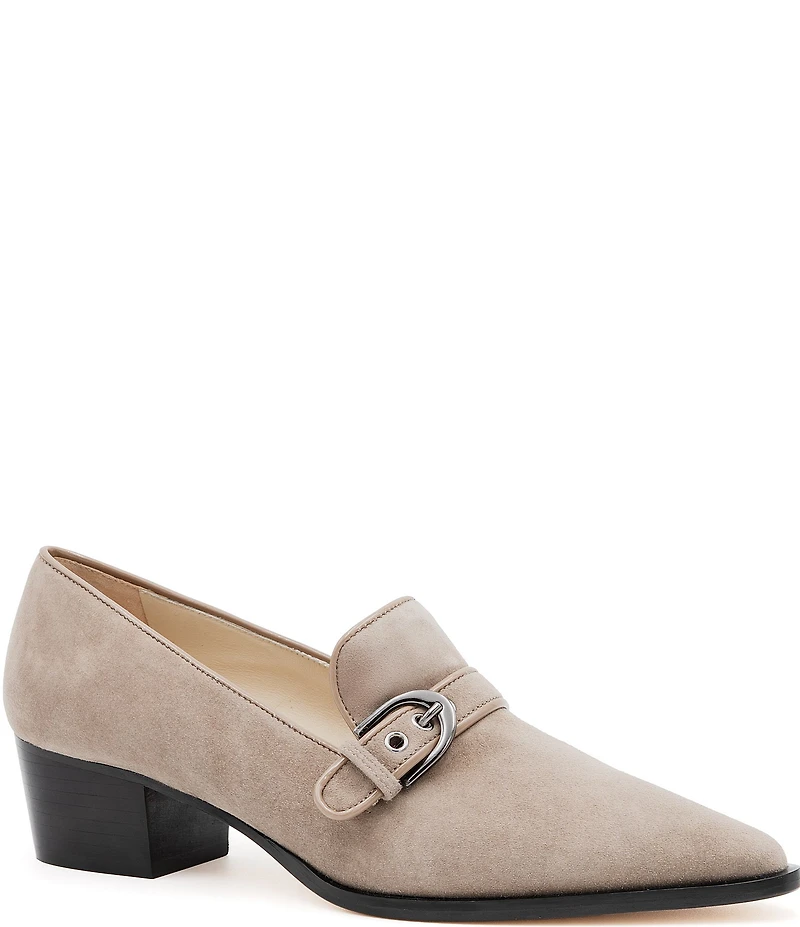 Amalfi Publio Suede Monk Strap Hardware Loafer Pumps