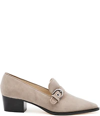 Amalfi Publio Suede Monk Strap Hardware Loafer Pumps