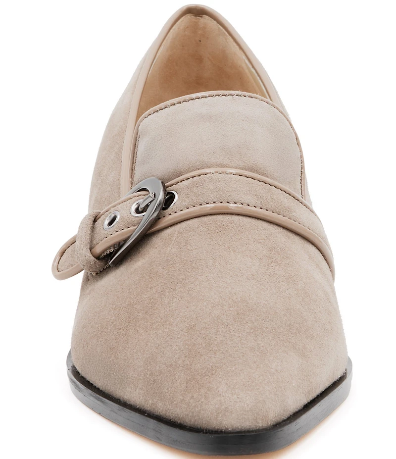 Amalfi Publio Suede Monk Strap Hardware Loafer Pumps