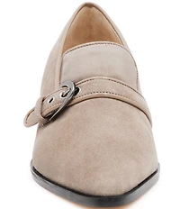 Amalfi Publio Suede Monk Strap Hardware Loafer Pumps