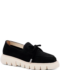 Amalfi Rana Suede Bow Detail Platform Loafers