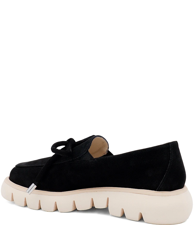 Amalfi Rana Suede Bow Detail Platform Loafers