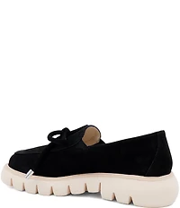 Amalfi Rana Suede Bow Detail Platform Loafers