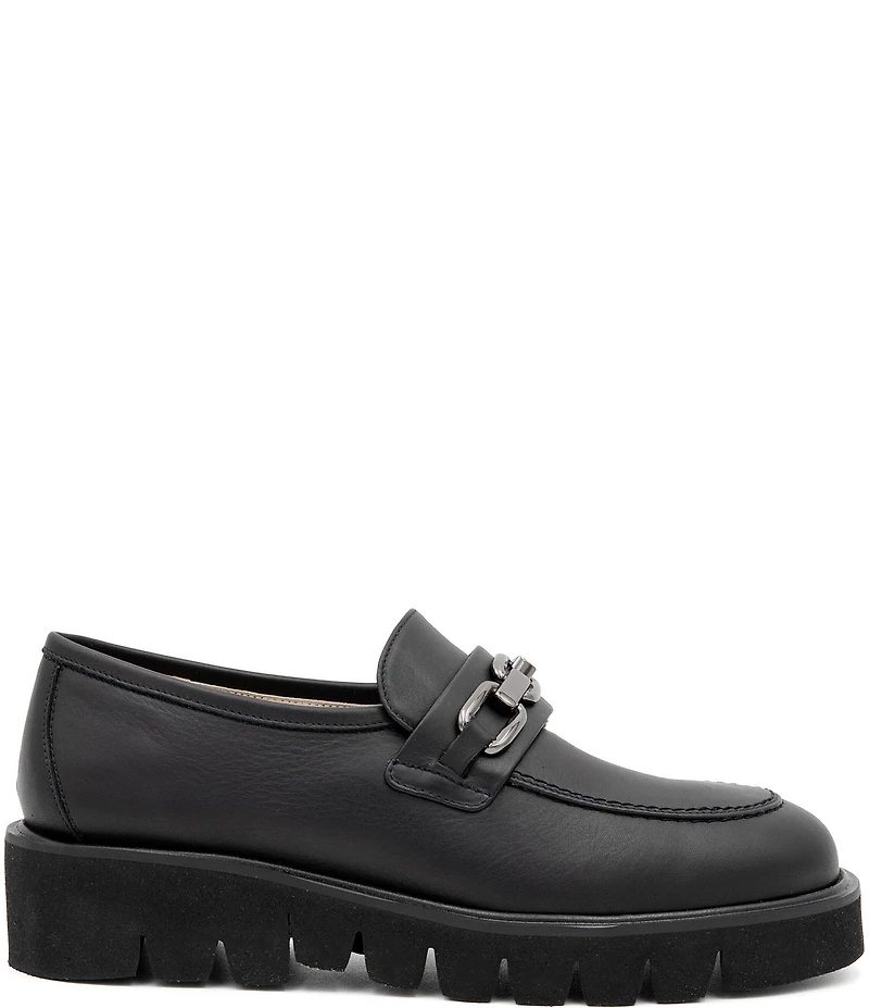 Amalfi Rimini Leather Chain Link Hardware Loafers