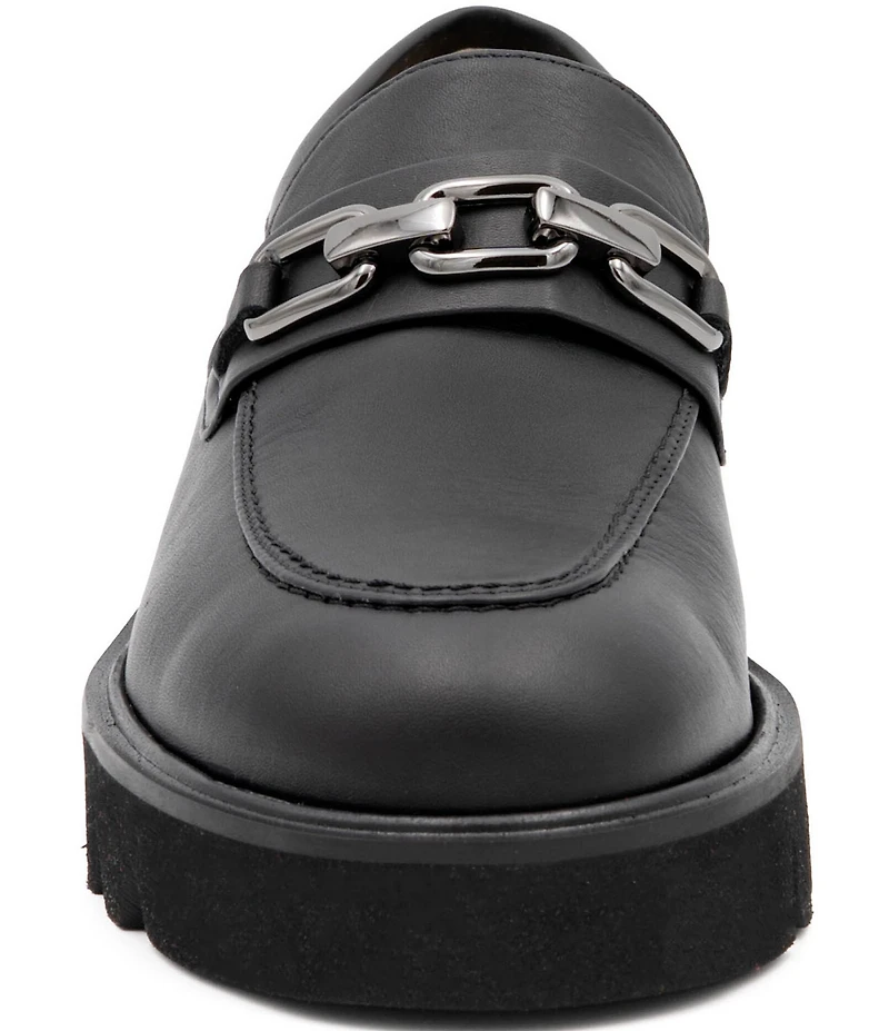 Amalfi Rimini Leather Chain Link Hardware Loafers