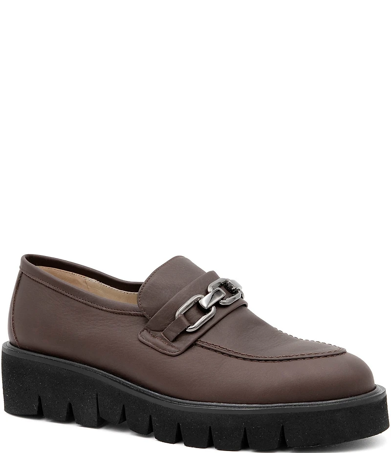 Amalfi Rimini Leather Chain Link Hardware Loafers