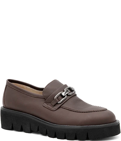 Amalfi Rimini Leather Chain Link Hardware Loafers