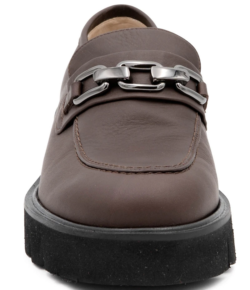 Amalfi Rimini Leather Chain Link Hardware Loafers