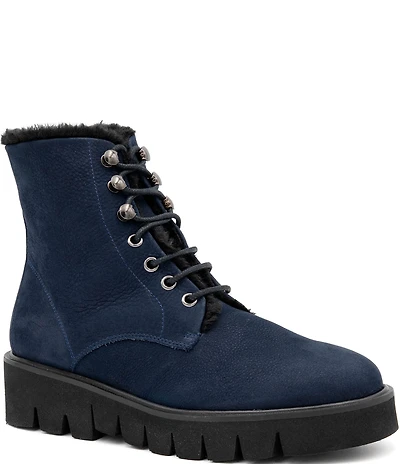 Amalfi Rivoli Nubuck Suede Lace Up Platform Booties