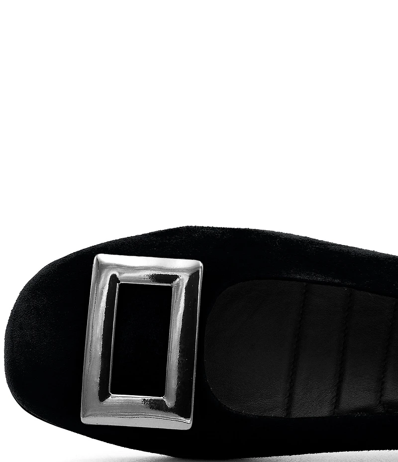Amalfi Sabino Suede Buckle Ornament Slip On Flats