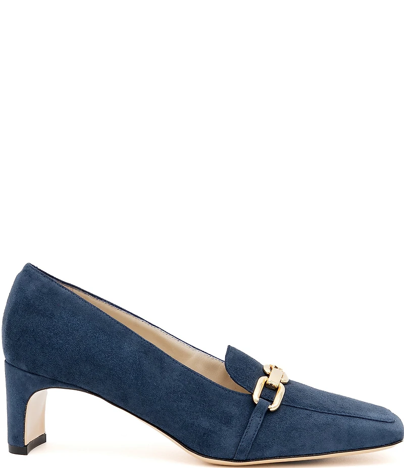 Amalfi Settimio Nubuck Suede Chain Link Hardware Loafer Pumps