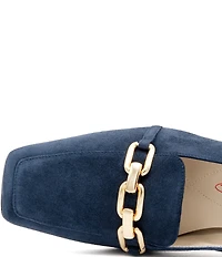 Amalfi Settimio Nubuck Suede Chain Link Hardware Loafer Pumps