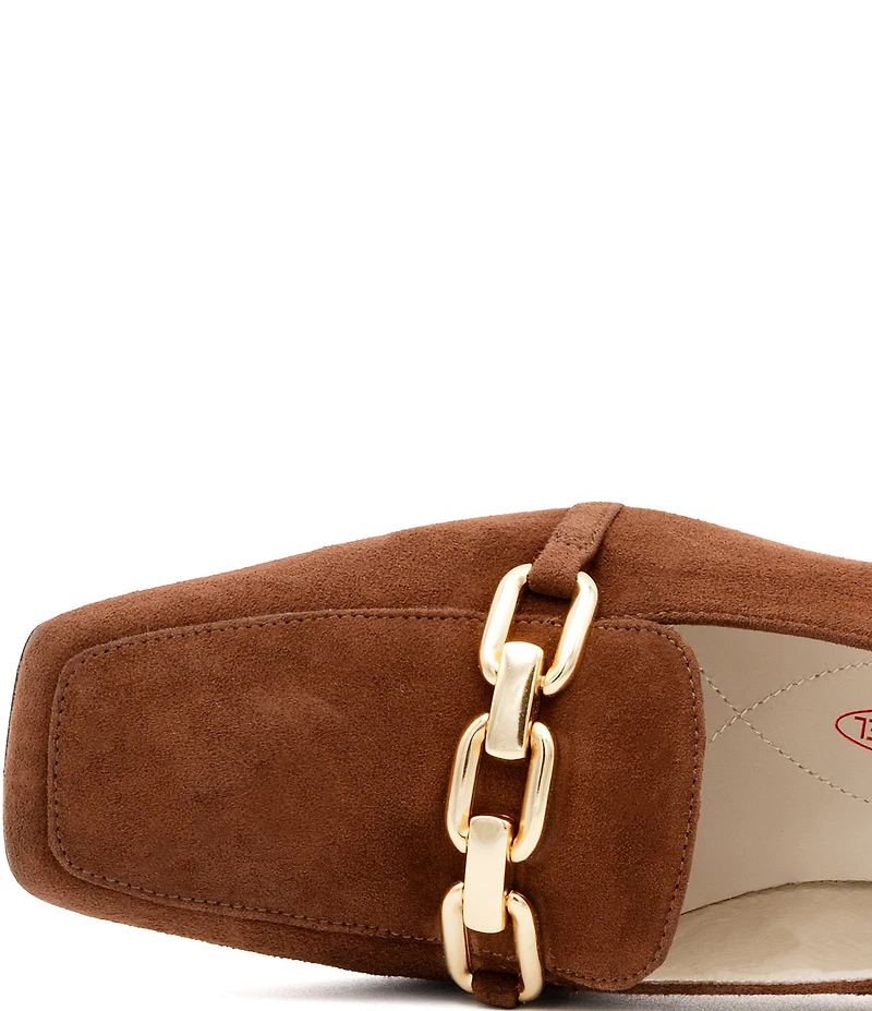 Amalfi Settimio Nubuck Suede Chain Link Hardware Loafer Pumps