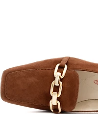 Amalfi Settimio Nubuck Suede Chain Link Hardware Loafer Pumps