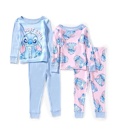 AME Little Girls Stitch Just Chill 4-Piece Pajama Set