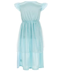 AME Frozen Little/Big Girls Short Sleeve Shiny Flutter Elegant Elsa Nightgown