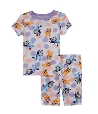 AME Little Girls Bluey Playful Dots 2-Piece Pajama Set