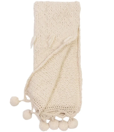 Amity Home Anya Ivory Knit Throw