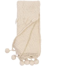 Amity Home Anya Ivory Knit Throw