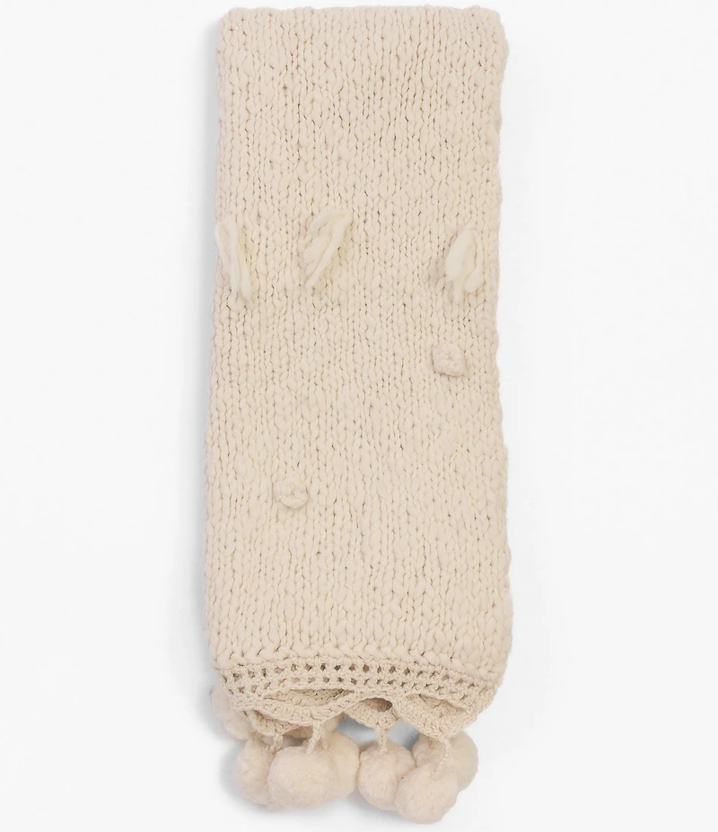 Amity Home Anya Ivory Knit Throw