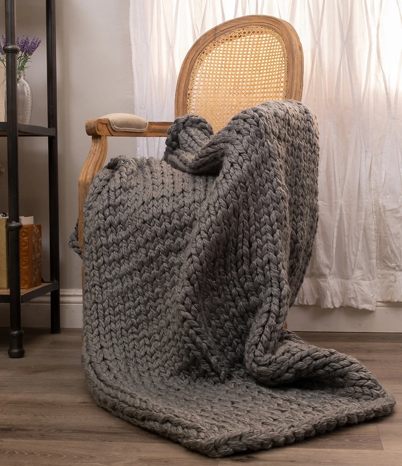 Amity Home Gage Cable Knit Throw Blanket