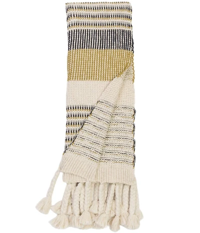 Amity Home Irma Striped Braided Tassel Throw Blanket