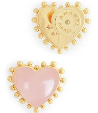 Anabel Aram 18K Heart with Stone Stud Earrings