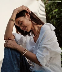 Anabel Aram Bamboo 18K Double Hoop Earrings