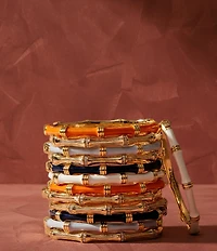 Anabel Aram Bamboo Enameled Hinge Bangle Bracelet
