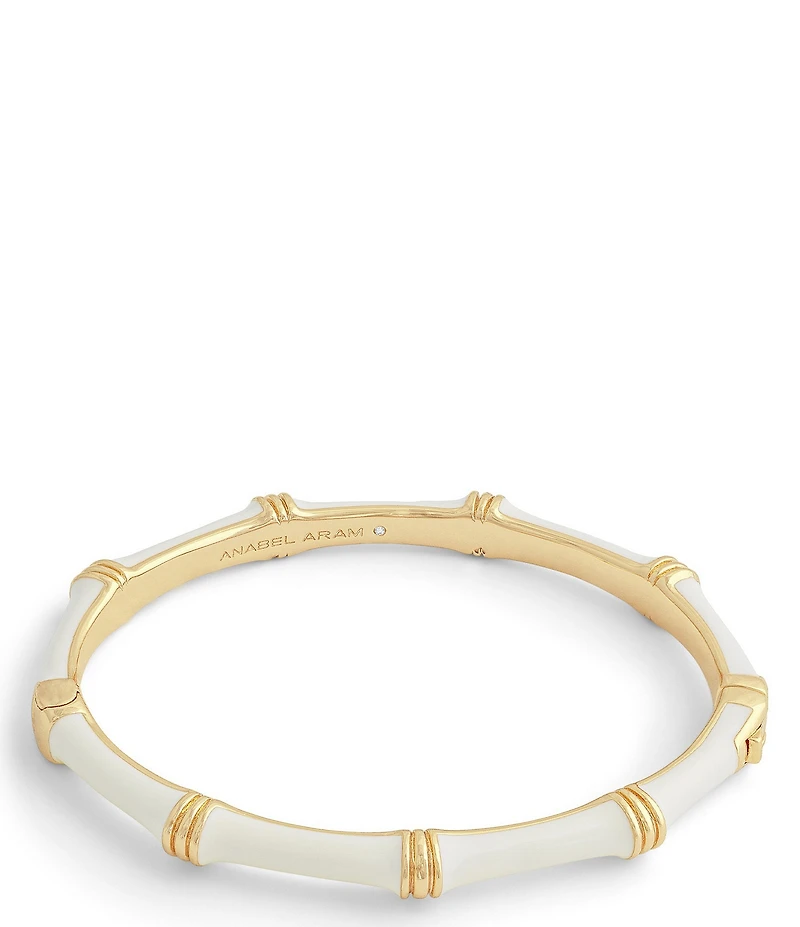 Anabel Aram Bamboo Enameled Hinge Bangle Bracelet