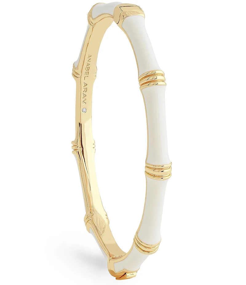 Anabel Aram Bamboo Enameled Hinge Bangle Bracelet