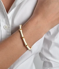 Anabel Aram Bamboo Enameled Hinge Bangle Bracelet
