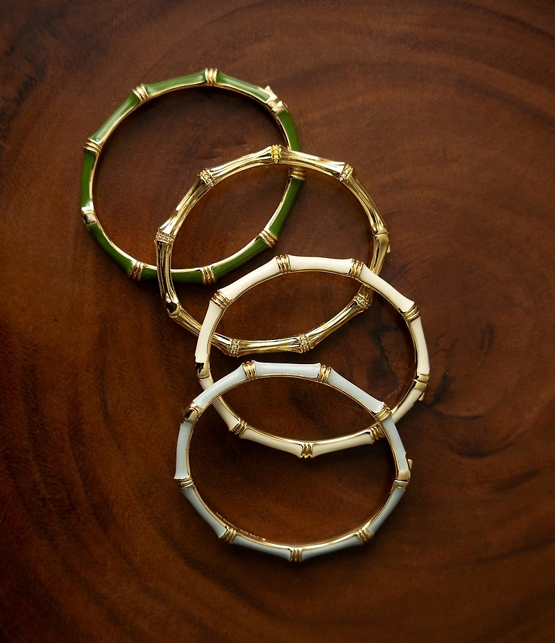 Anabel Aram Bamboo Enameled Hinge Bangle Bracelet
