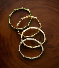 Anabel Aram Bamboo Enameled Hinge Bangle Bracelet