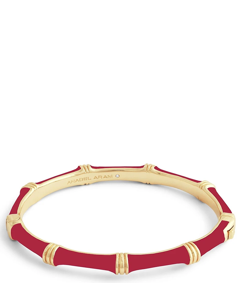Anabel Aram Bamboo Enameled Hinge Bangle Bracelet