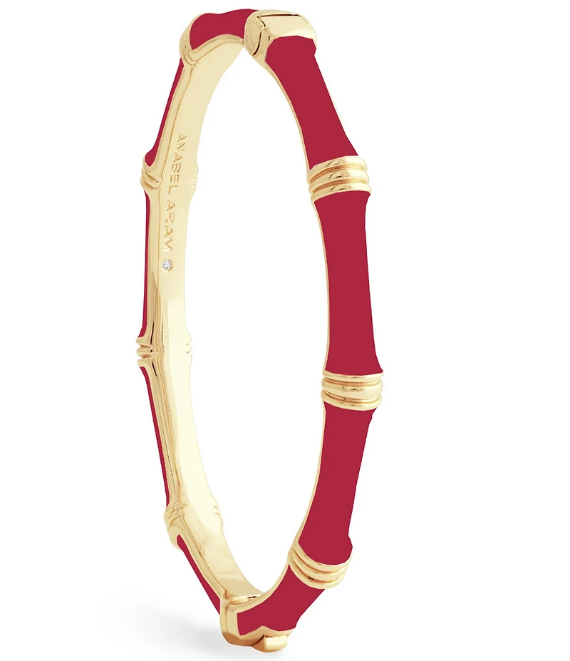 Anabel Aram Bamboo Enameled Hinge Bangle Bracelet