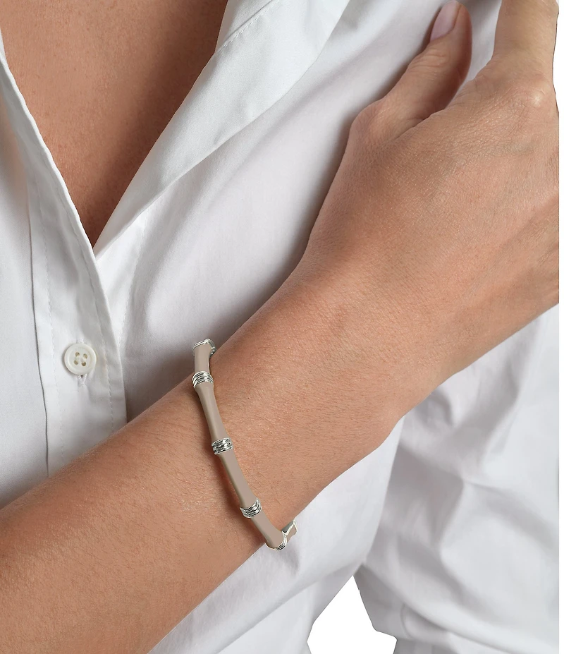 Anabel Aram Bamboo Enameled Hinge Bangle Bracelet