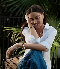 Anabel Aram Bamboo Enameled Hinge Bangle Bracelet