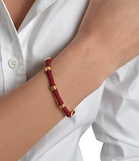 Anabel Aram Bamboo Enameled Hinge Bangle Bracelet
