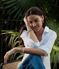 Anabel Aram Bamboo Enameled Hinge Bangle Bracelet