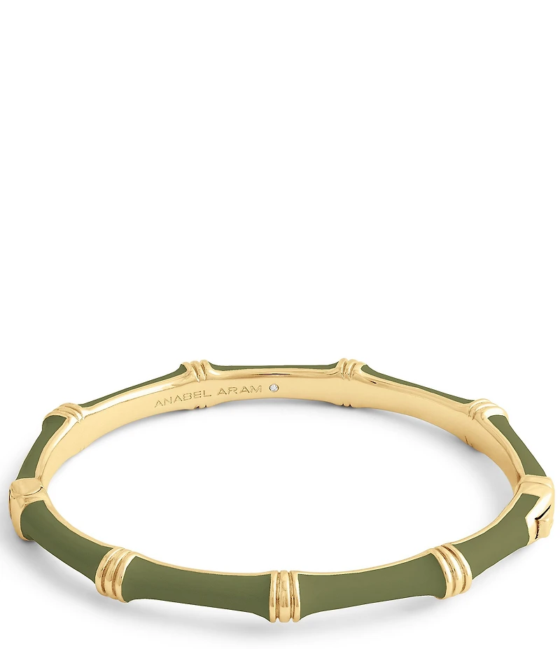 Anabel Aram Bamboo Enameled Hinge Bangle Bracelet
