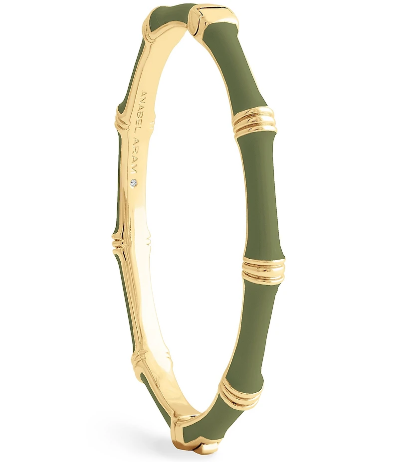 Anabel Aram Bamboo Enameled Hinge Bangle Bracelet