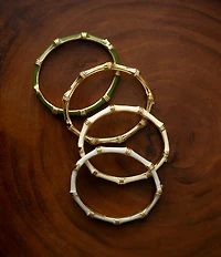 Anabel Aram Bamboo Enameled Hinge Bangle Bracelet