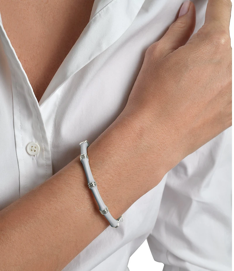 Anabel Aram Bamboo Enameled Hinge Bangle Bracelet