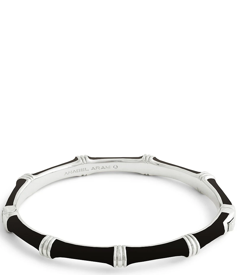 Anabel Aram Bamboo Enameled Hinge Bangle Bracelet